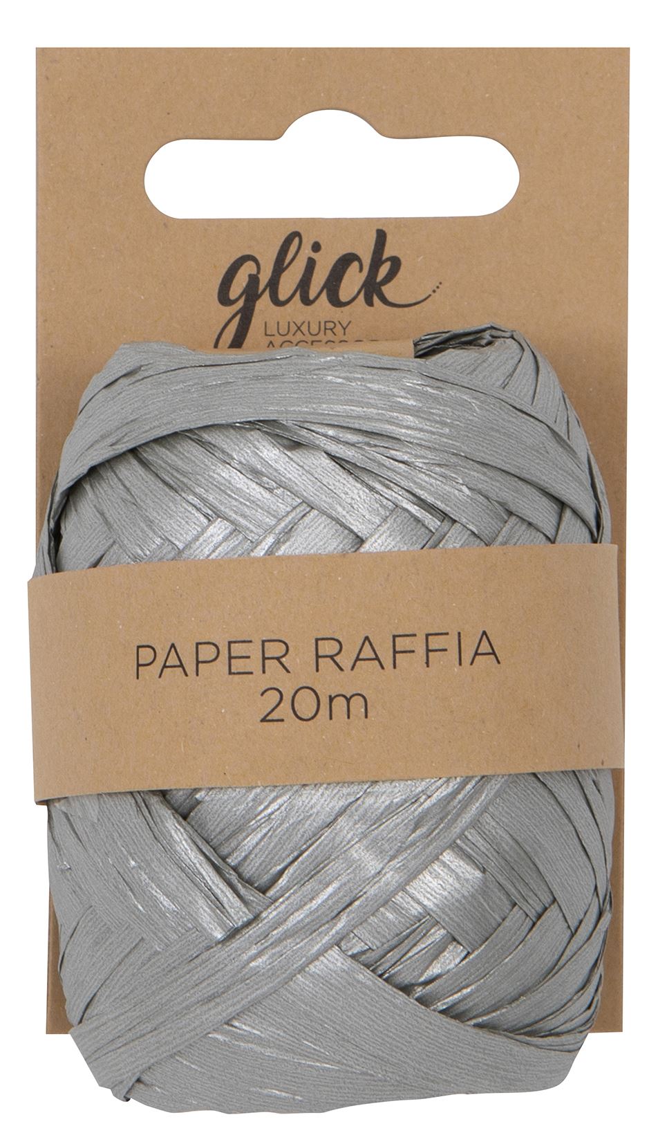 Raffia Ribbon 20M - Metallic Silver