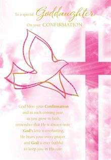 *Goddaughter 8x5 - Pink Dove And Cross